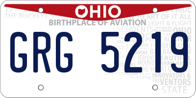 OH license plate GRG5219