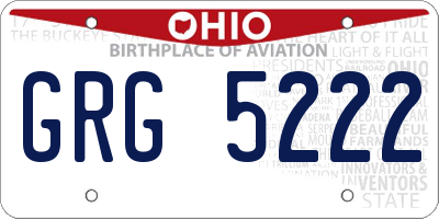 OH license plate GRG5222