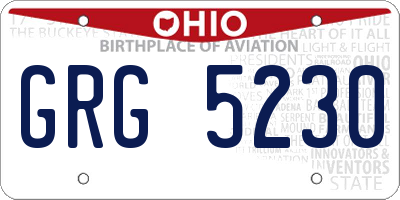 OH license plate GRG5230
