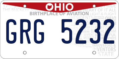 OH license plate GRG5232
