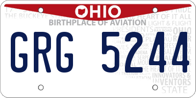 OH license plate GRG5244