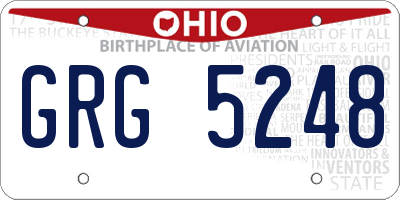OH license plate GRG5248