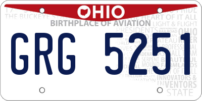 OH license plate GRG5251