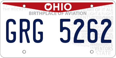 OH license plate GRG5262