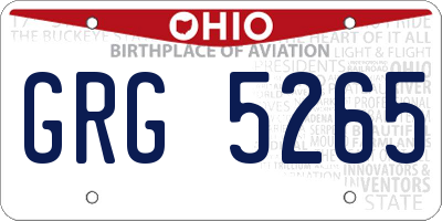 OH license plate GRG5265