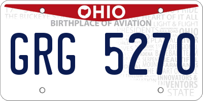 OH license plate GRG5270
