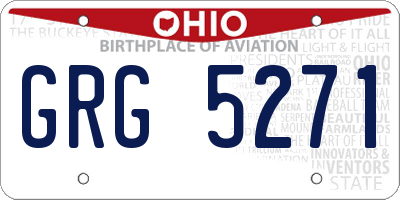 OH license plate GRG5271