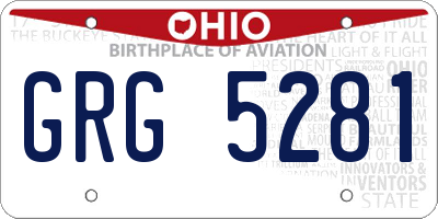 OH license plate GRG5281