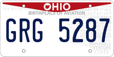 OH license plate GRG5287