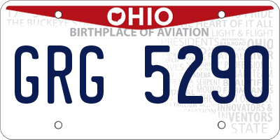 OH license plate GRG5290