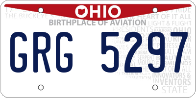 OH license plate GRG5297