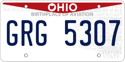 OH license plate GRG5307