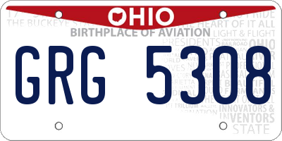 OH license plate GRG5308