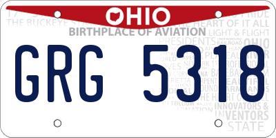 OH license plate GRG5318