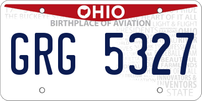 OH license plate GRG5327
