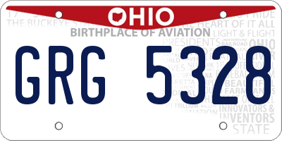 OH license plate GRG5328