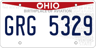 OH license plate GRG5329