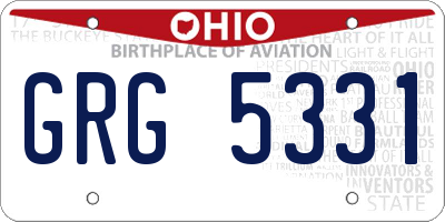 OH license plate GRG5331