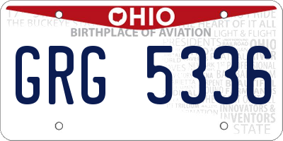 OH license plate GRG5336