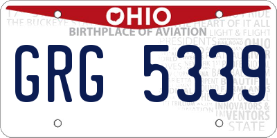OH license plate GRG5339