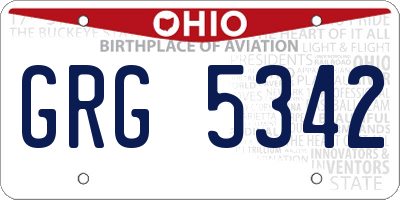 OH license plate GRG5342