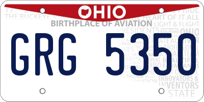 OH license plate GRG5350