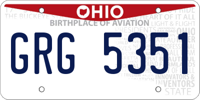 OH license plate GRG5351