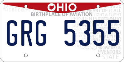 OH license plate GRG5355