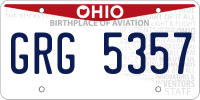 OH license plate GRG5357