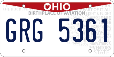 OH license plate GRG5361