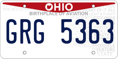 OH license plate GRG5363