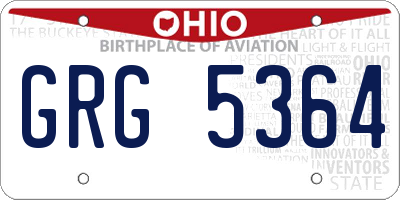 OH license plate GRG5364