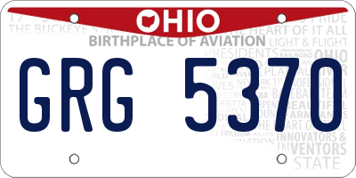 OH license plate GRG5370