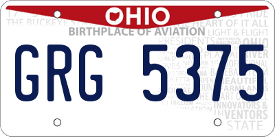 OH license plate GRG5375