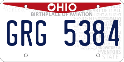 OH license plate GRG5384