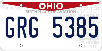 OH license plate GRG5385