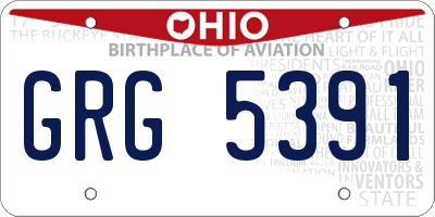 OH license plate GRG5391