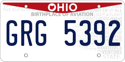 OH license plate GRG5392