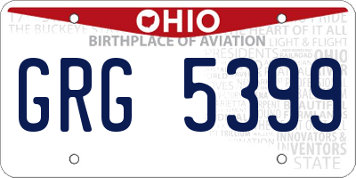 OH license plate GRG5399