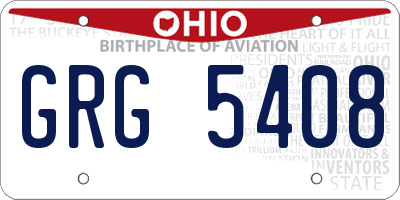 OH license plate GRG5408