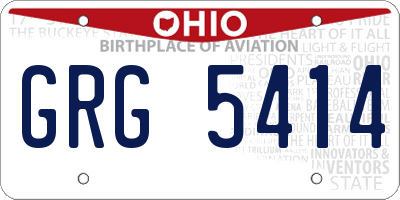 OH license plate GRG5414