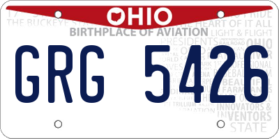 OH license plate GRG5426