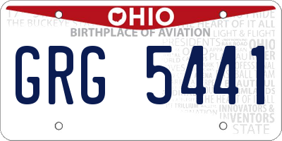 OH license plate GRG5441