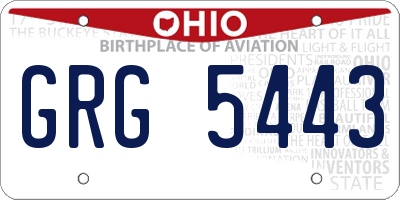 OH license plate GRG5443