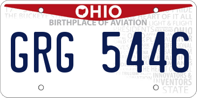 OH license plate GRG5446