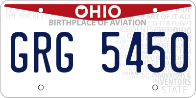 OH license plate GRG5450
