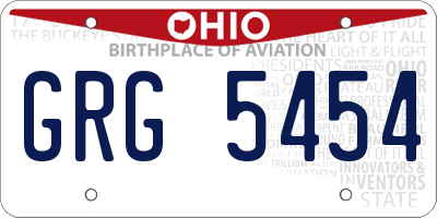 OH license plate GRG5454