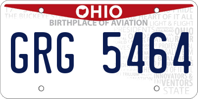 OH license plate GRG5464