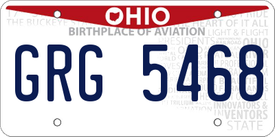 OH license plate GRG5468