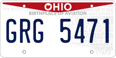 OH license plate GRG5471